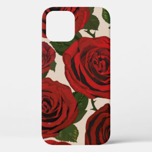 Red roses. Seamless floral background. iPhone 12 Case
