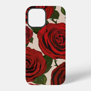 	Red roses. Seamless floral background.  iPhone 12 Case