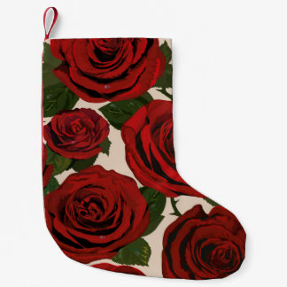 	Red roses. Seamless floral background.  Small Christmas Stocking