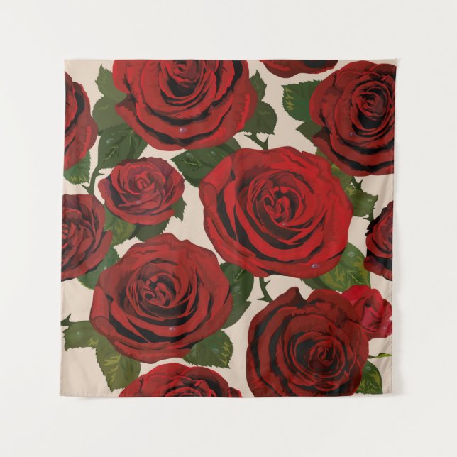 	Red roses. Seamless floral background.  Tapestry (Front)