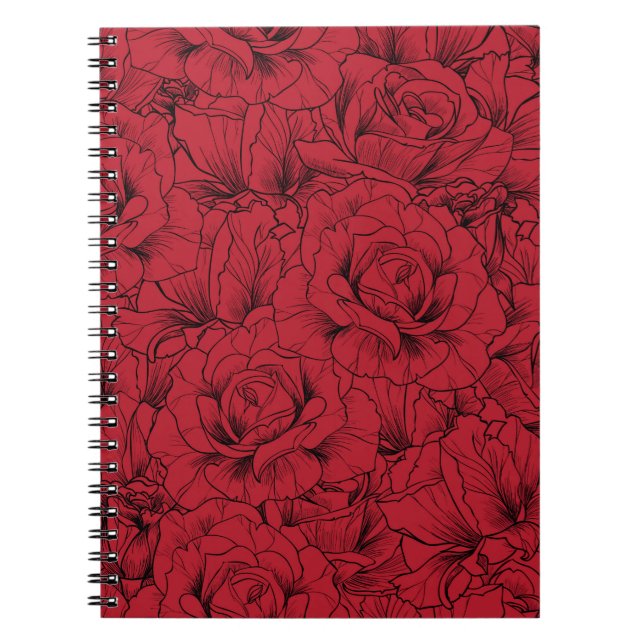red roses seamless pattern  notebook (Front)