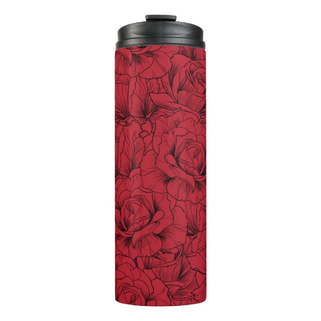 red roses seamless pattern  thermal tumbler (Front)