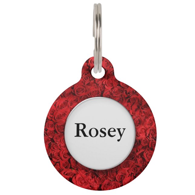 Red Roses Smash Pet Tag (Front)