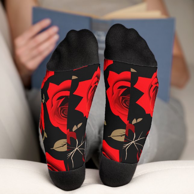 Red roses socks (Bottom)