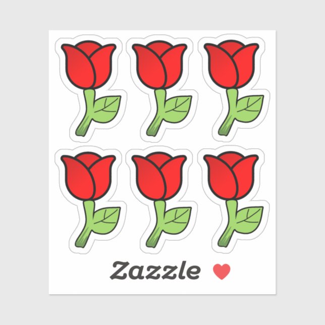 Red Roses Stickers (Sheet)