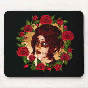 Red Roses Sugar Doll Mouse Pad