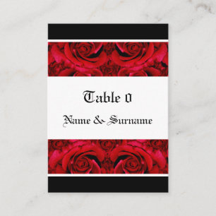 red roses table cards templates - customizable