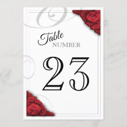 Red Roses Table Number