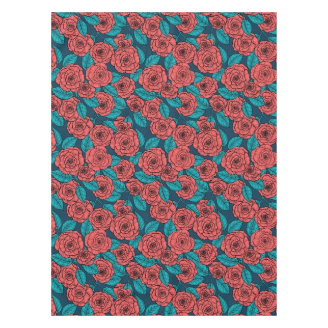 Red roses tablecloth (Front)