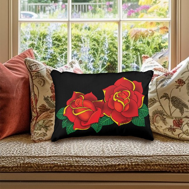 Red Roses Tattoo  Accent Pillow (Creator Uploaded)