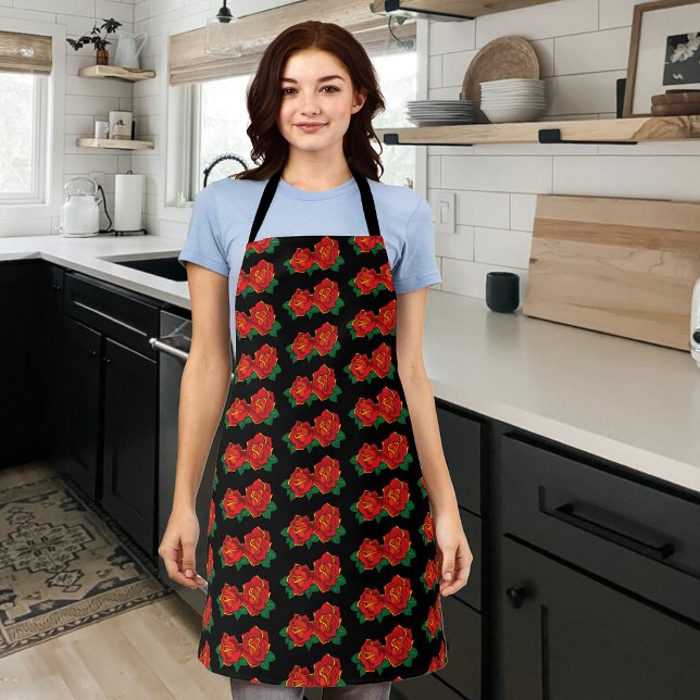 Red Roses Tattoo Apron (Creator Uploaded)