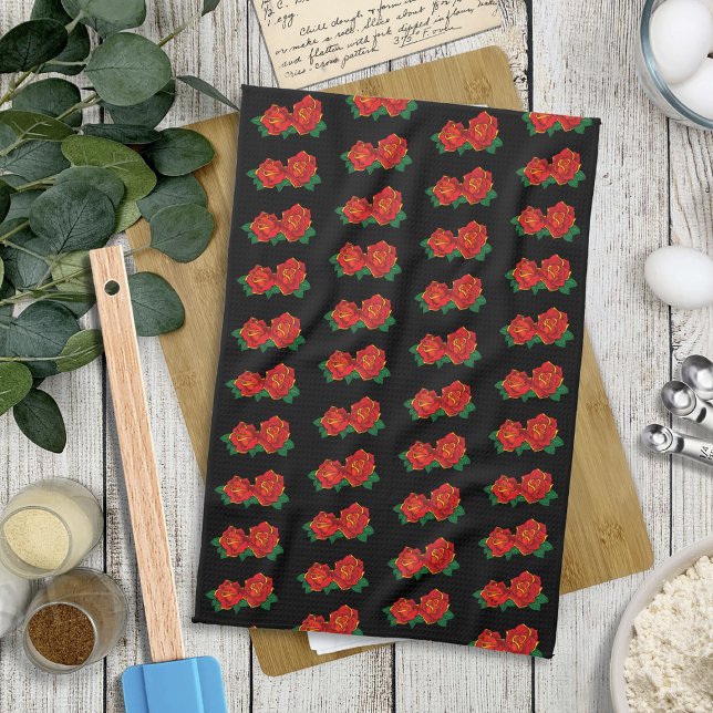 Red Roses Tattoo Kitchen Towel (Creator Uploaded)