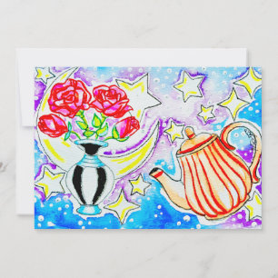 Red Roses & Teapot Card