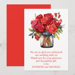 Red Roses Thank You Card