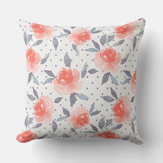 Red roses throw pillow (Front)