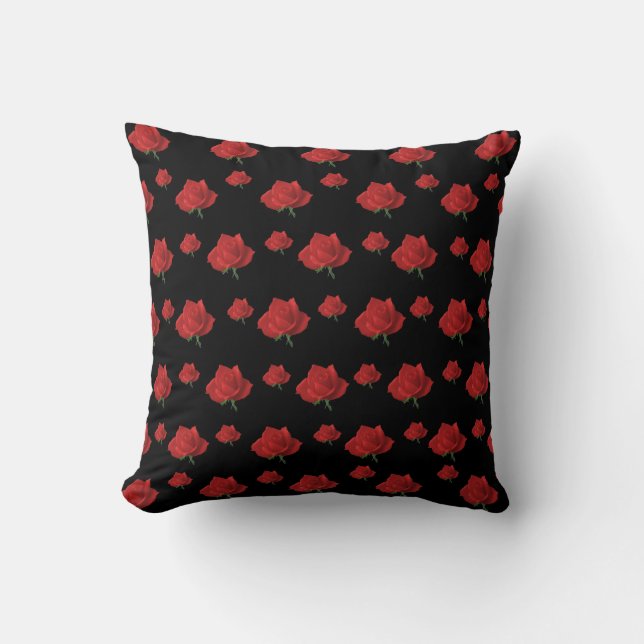 Red Roses Throw Pillow (Front)