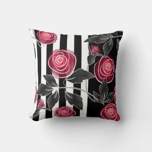 Red roses throw pillow