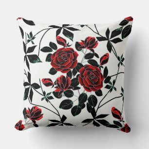 Red roses . throw pillow