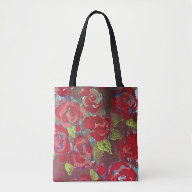 Red Roses Tote Bag (Front)