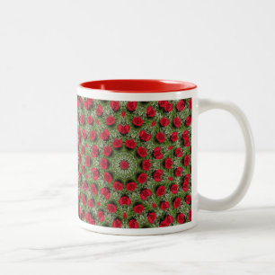 Red roses Two-Tone coffee mug