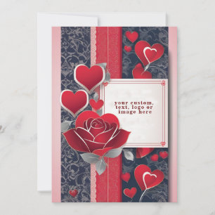 Red Roses Valentine Card - Personalized Romantic