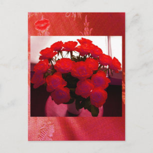 Red Roses Valentine II Postcard - Customizable