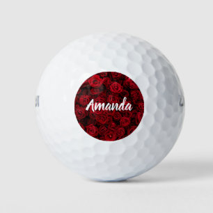 Red roses Valentine personalized romantic Golf Balls