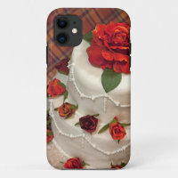 Red roses wedding cake