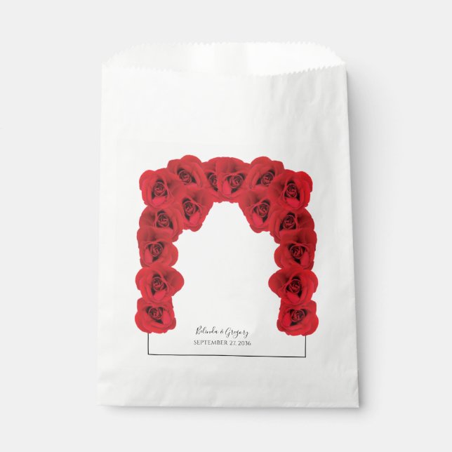 Red Roses Wedding  Favour Bag (Front)