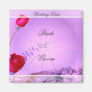 Red Roses  Wedding Favour Magnet