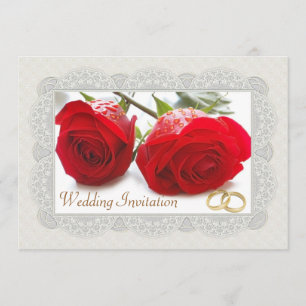 Red roses Wedding Invitation