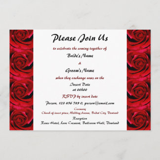 red roses wedding invitations - customizable
