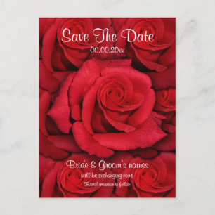 Red roses - wedding save the date invitations