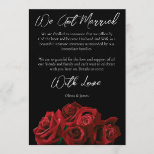 Red Roses White Black Elegance Timeless Invitation