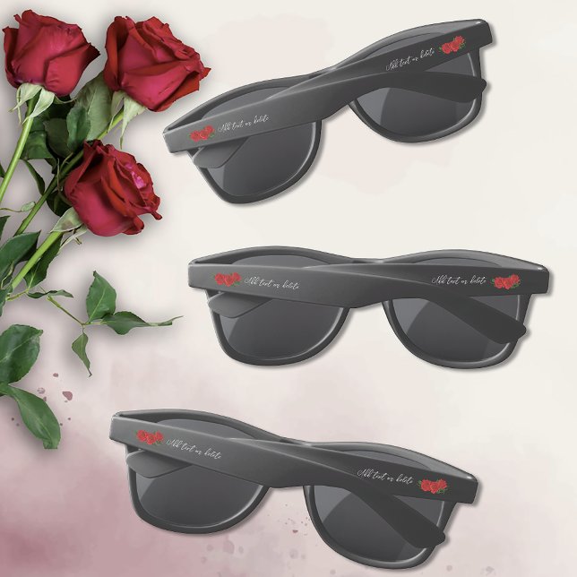 Red Roses White Black Elegance Timeless Sunglasses (Creator Uploaded)