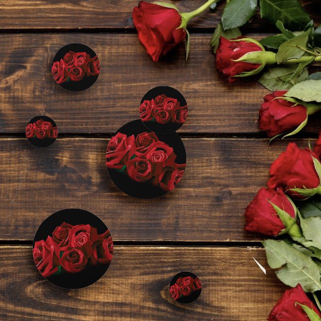 Red Roses White Black Wedding Confetti (Creator Uploaded)