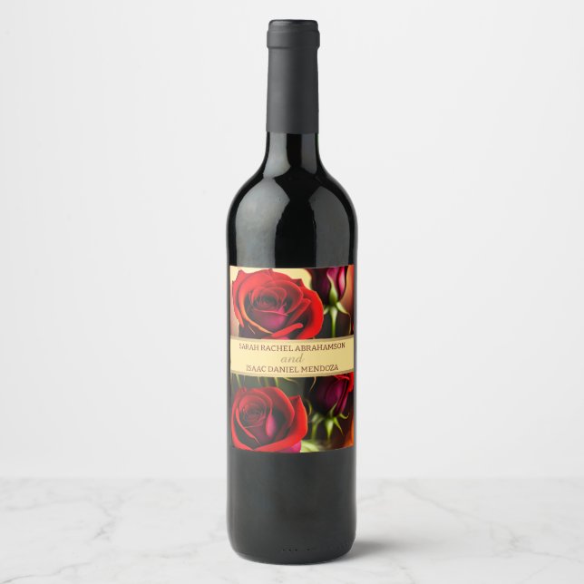 Red Roses Wine Label (Front)
