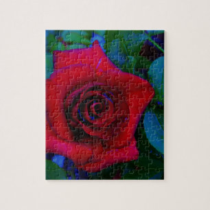 Red Roses with blue tones Jigsaw Puzzle