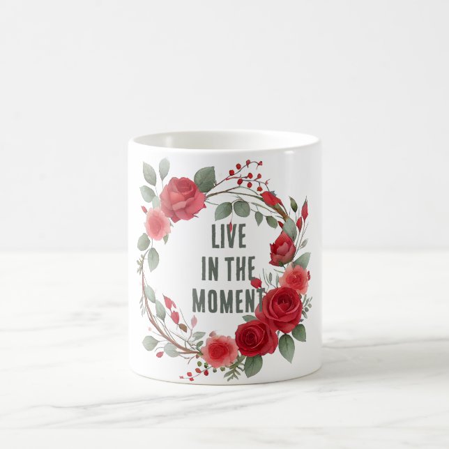 Red Roses Wreath Coffee Mug (Center)