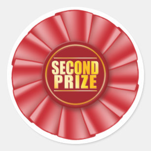 red rosette second prize sticker