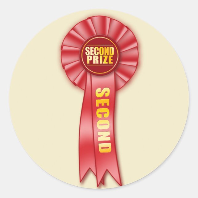 red rosette second prize sticker (Front)