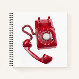 Red Rotary Phone Notebook