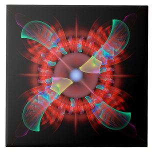 Red rotating ornament tile