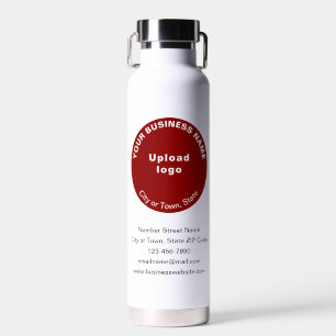 Red Round Business Brand on Insulated Water Bottle