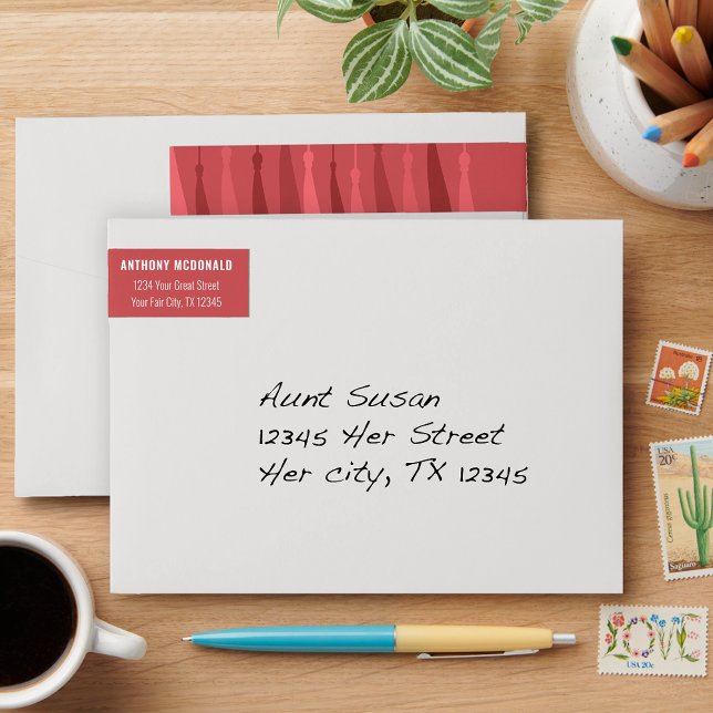 Red Row of Tassels Wraparound Address Label (Creator Uploaded)