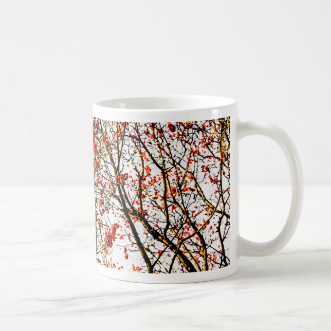 Red rowan fruits or ash berries coffee mug (Right)