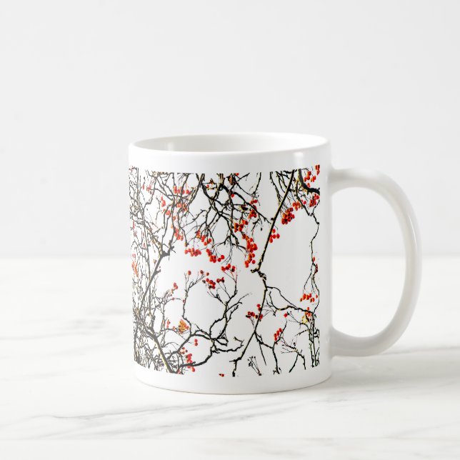 Red rowan fruits or ash berries coffee mug (Right)