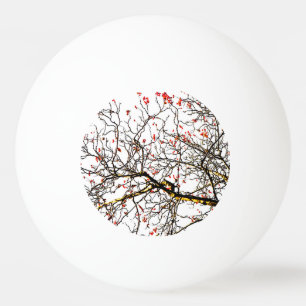 Red rowan fruits or ash berries ping pong ball