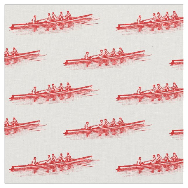 Red Rowing Rowers Crew Team Water Sports Fabric (Close Up)