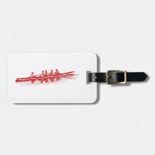 Red Rowing Rowers Crew Team Water Sports Luggage Tag